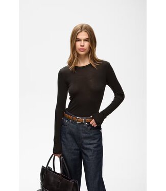 Gestuz Ninia Ls Wool Roundneck Chocolate