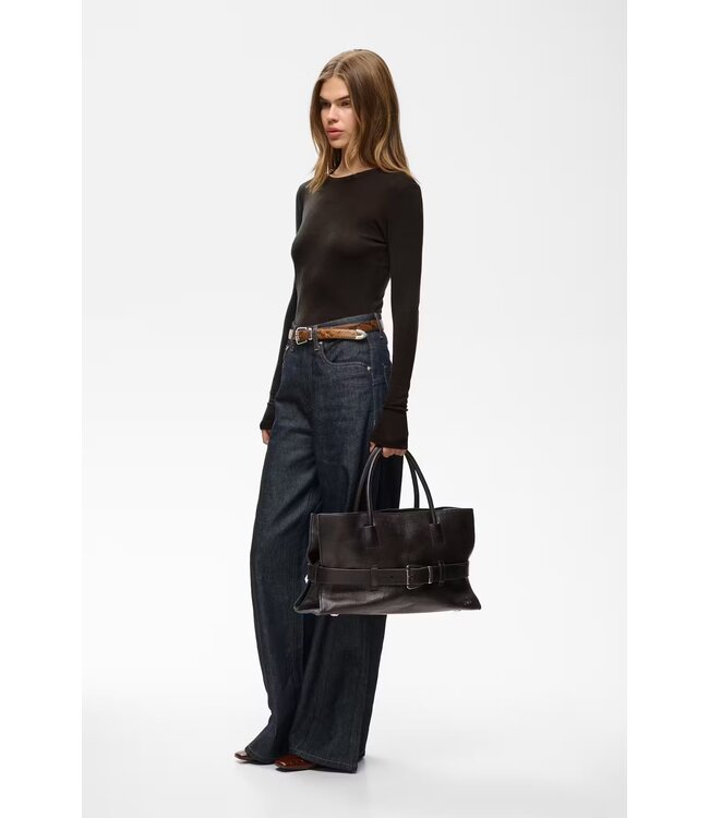 Gestuz Ninia Ls Wool Roundneck Chocolate