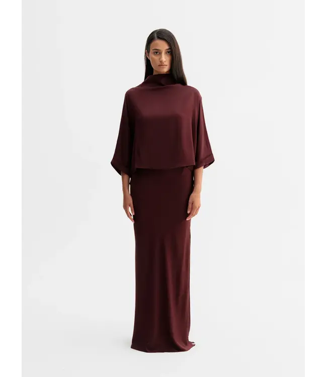 Ahlvar Thia Silk Tee Burgundy