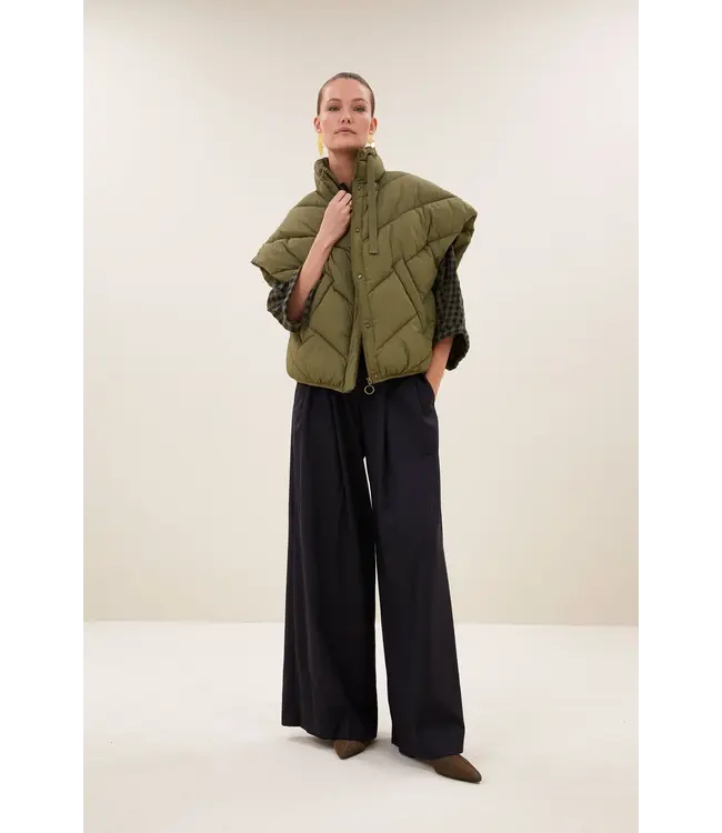 By Bar Franky Sleeveless Jacket Olive