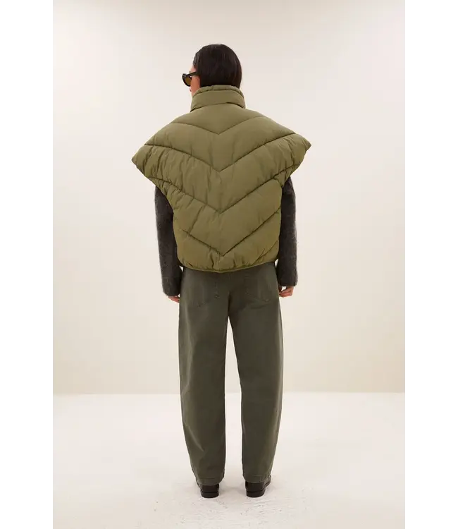 By Bar Franky Sleeveless Jacket Olive