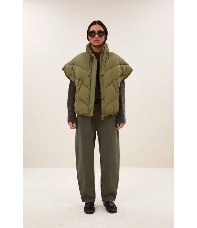 By Bar Franky Sleeveless Jacket Olive