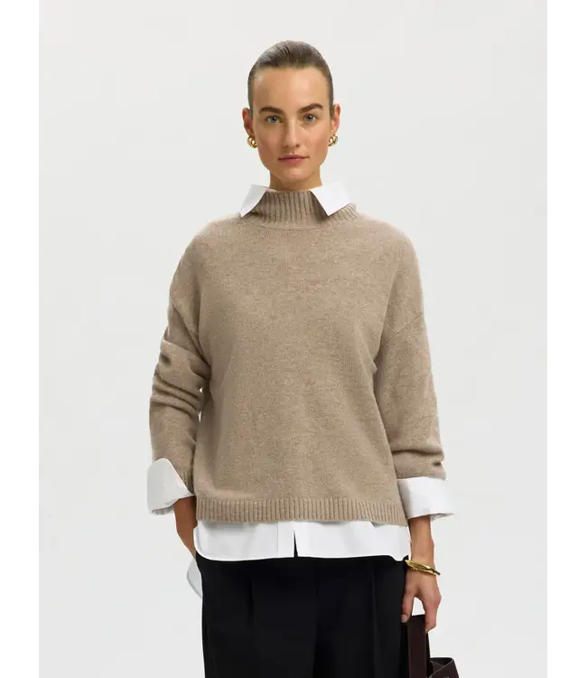 Selected Femme Cille Cashmere Blend High Neck ICM