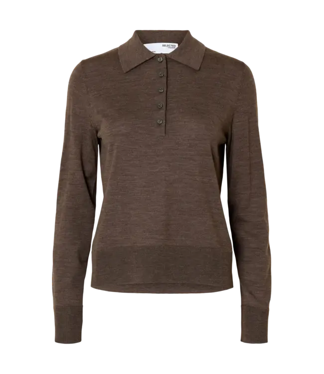 Selected Femme Thea LS Knit Merino Collar Neck