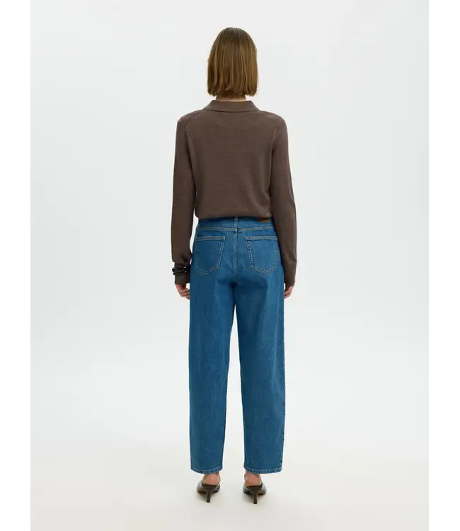 Selected Femme Thea LS Knit Merino Collar Neck