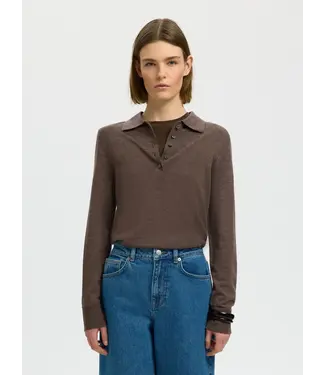 Selected Femme Thea LS Knit Merino Collar Neck