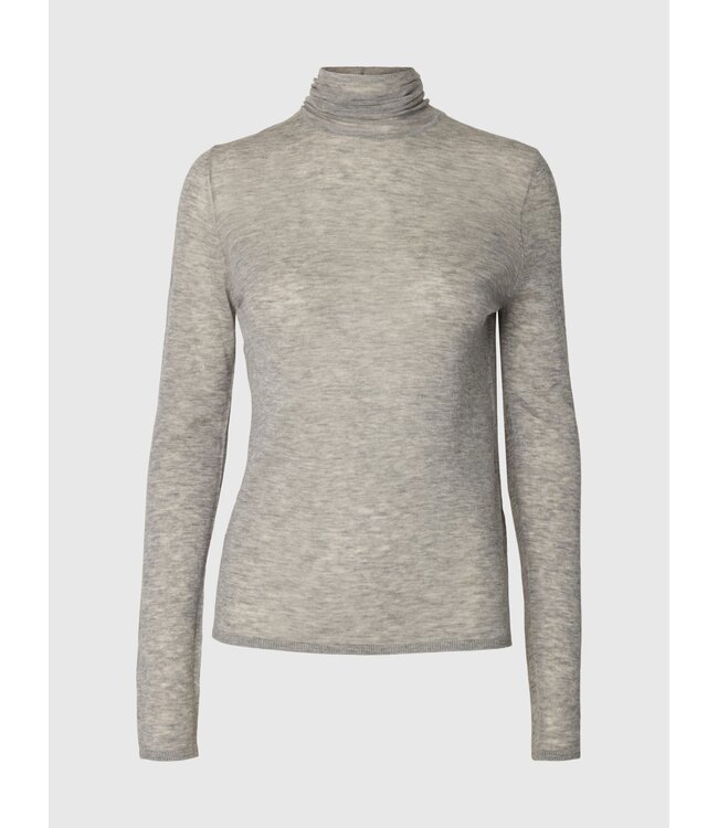 Selected Femme Vendy Wool LS Knit Roll Neck LGM