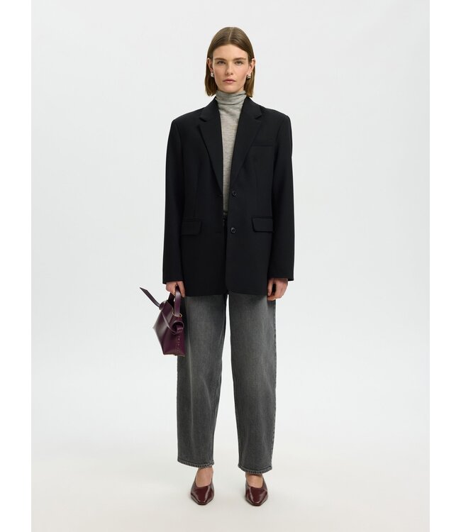Selected Femme Vendy Wool LS Knit Roll Neck LGM