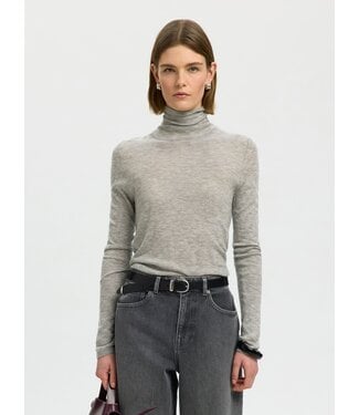 Selected Femme Vendy Wool LS Knit Roll Neck LGM