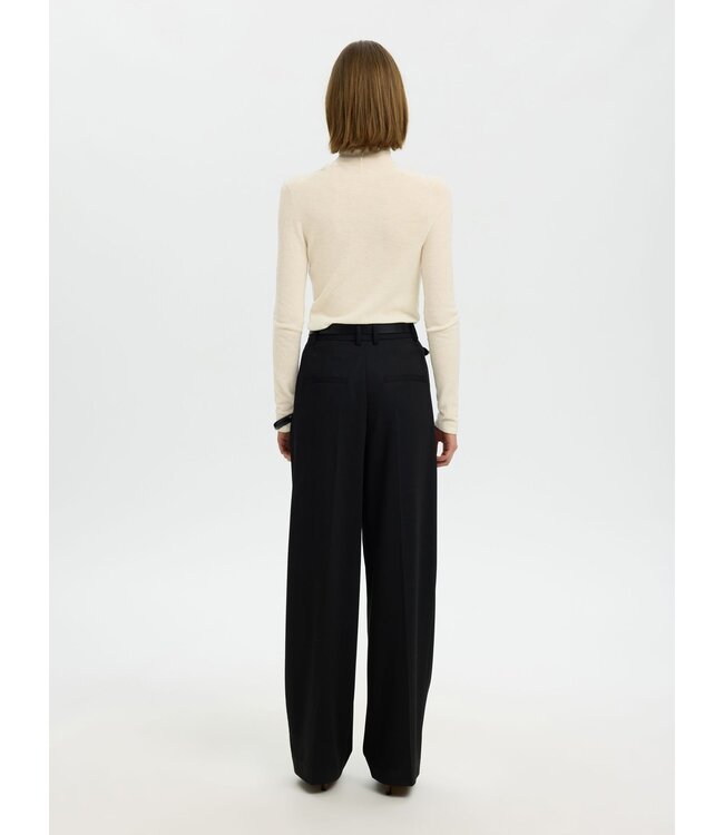 Selected Femme Vendy Wool LS Knit Roll Neck Birch
