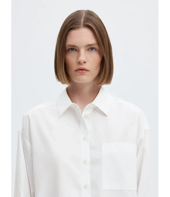 Selected Femme Dannie Cropped Shirt White
