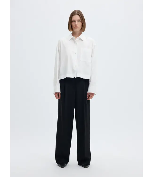 Selected Femme Dannie Cropped Shirt White