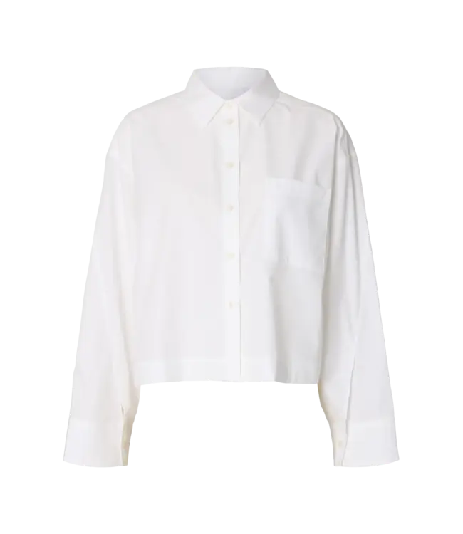 Selected Femme Dannie Cropped Shirt White