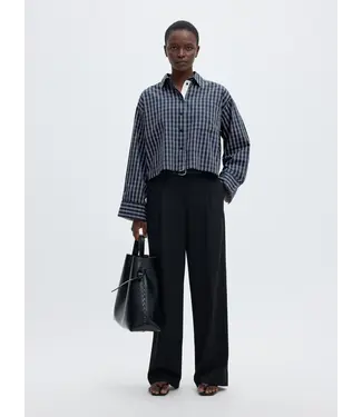 Selected Femme Astha Cropped Boxy Shirt Peat Check