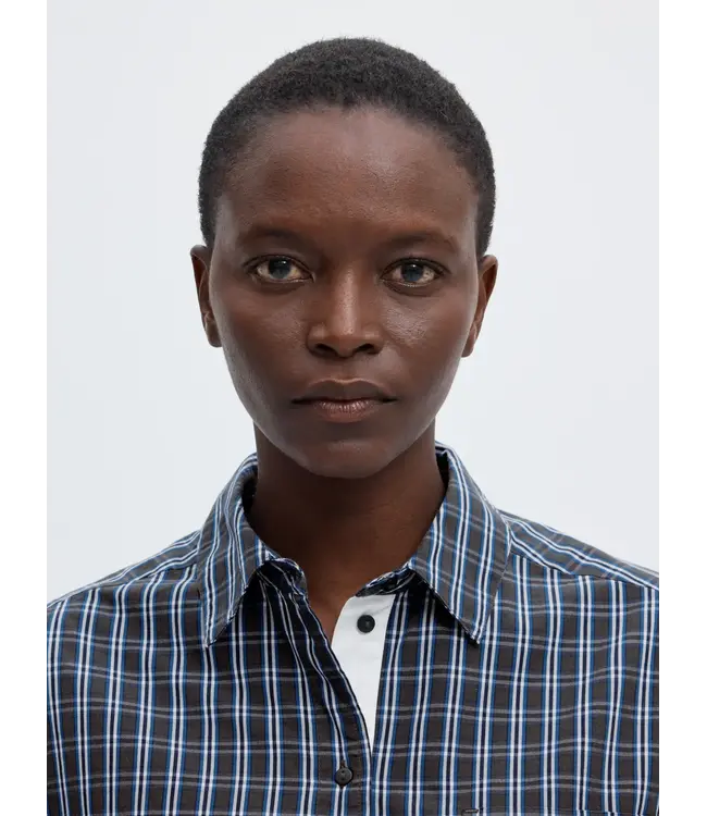 Selected Femme Astha Cropped Boxy Shirt Peat Check