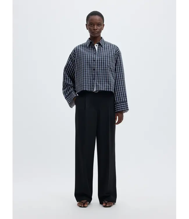 Selected Femme Astha Cropped Boxy Shirt Peat Check