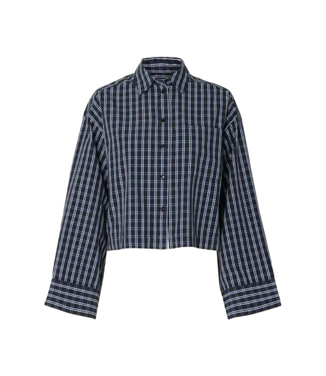 Selected Femme Astha Cropped Boxy Shirt Peat Check