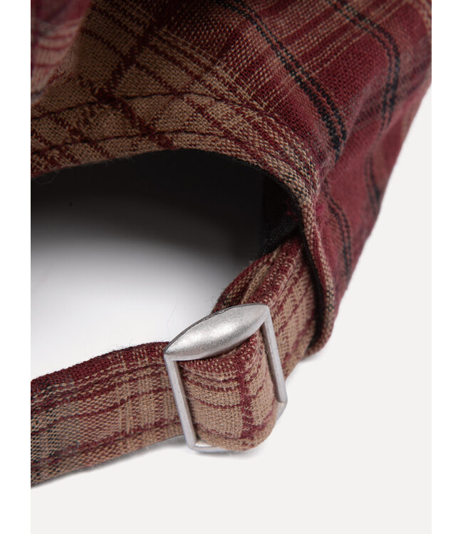 Les Soeurs Pipa Checked Cap Burgundy