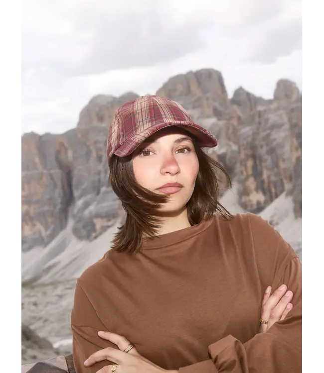 Les Soeurs Pipa Checked Cap Burgundy