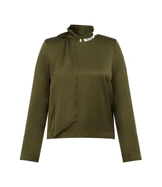 Mbym Rosaline Quill Blouse Smoked Olive