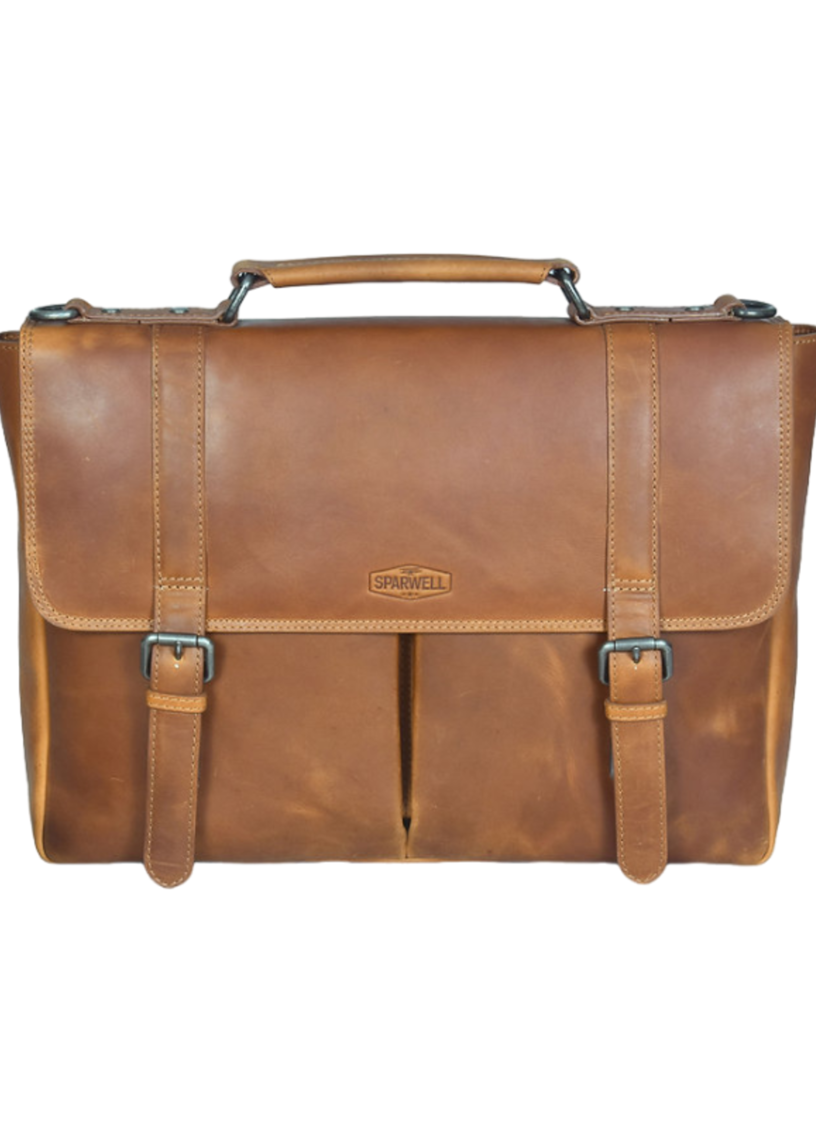Sparwell Chique leren aktetas en laptoptas cognac Chester Lederwaren online