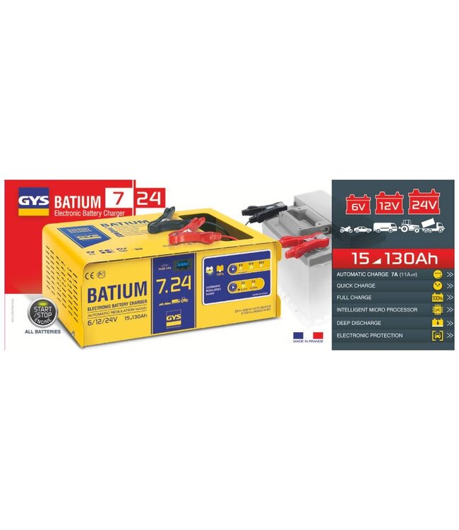 GYS Batium 7/24 acculader 6-12-24 volt