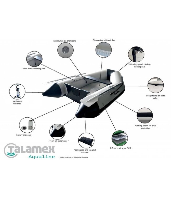 Talamex Rubberboot Aqualine QLA 230 airdeck opblaasboot