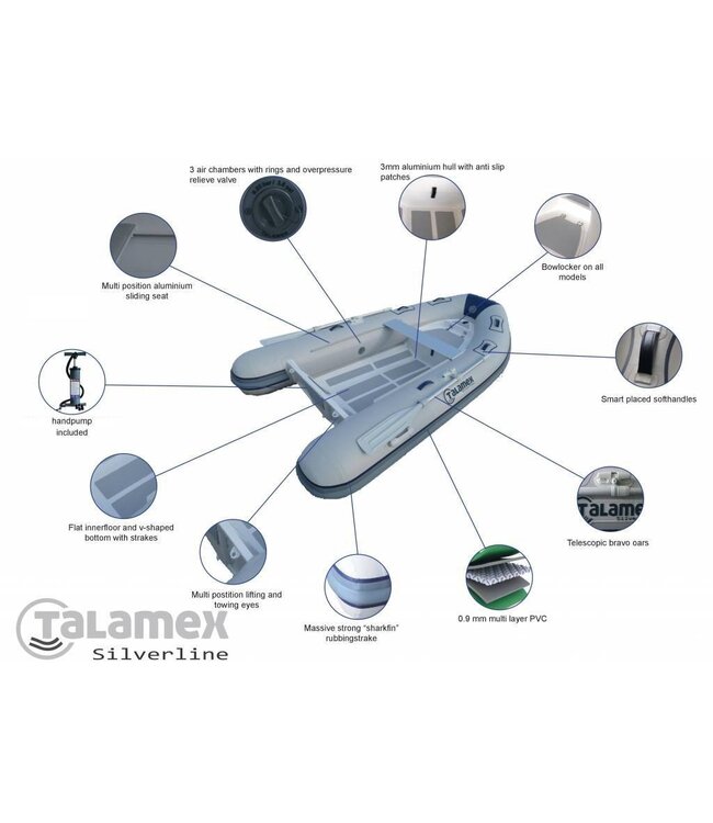 Talamex Silverline 310 RIB boot met aluminium bodem