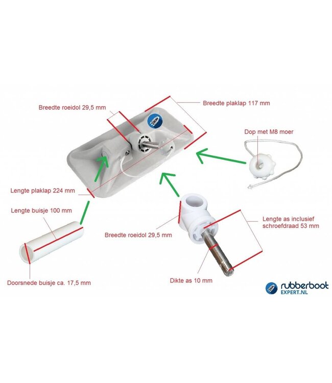 Talamex Roeidol met plakhouder voor rubberboten