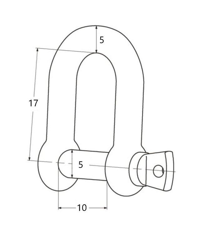 Talamex D-sluiting - oogbout RVS 5 mm