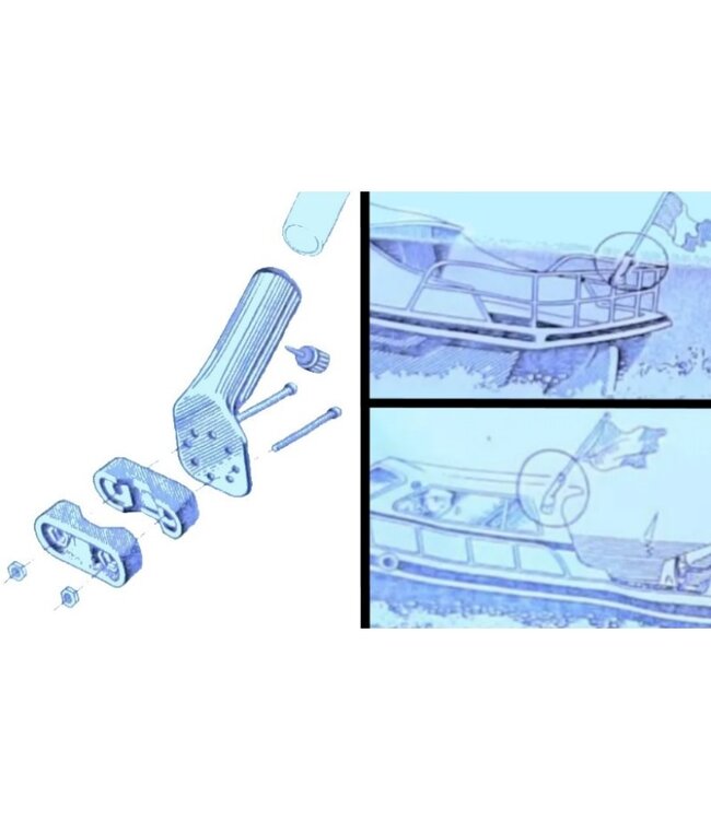 RVS vlaggenstokhouder met toebehoren