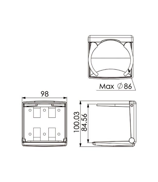 Talamex Bekerhouder inklapbaar en verstelbaar zwart