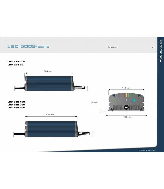Xenteq LBC 512-20S acculader 12 volt 20 A