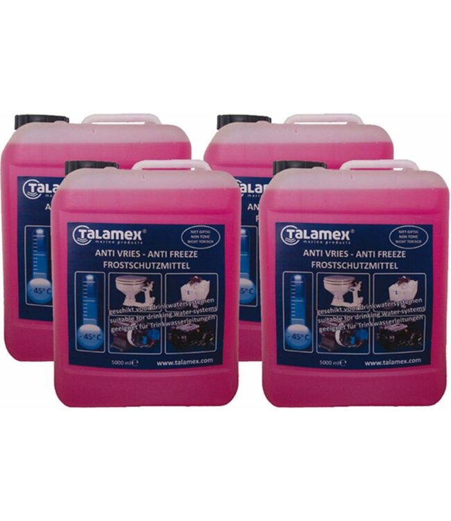 Talamex 5 liter anti-vries voor motor, drinkwaterpompen, tanks en toilet