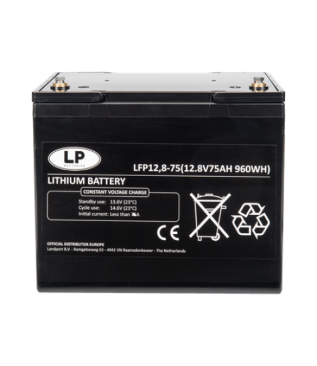 LFP V12-75 12 volt 960 Wh Lithium LiFePo4 accu