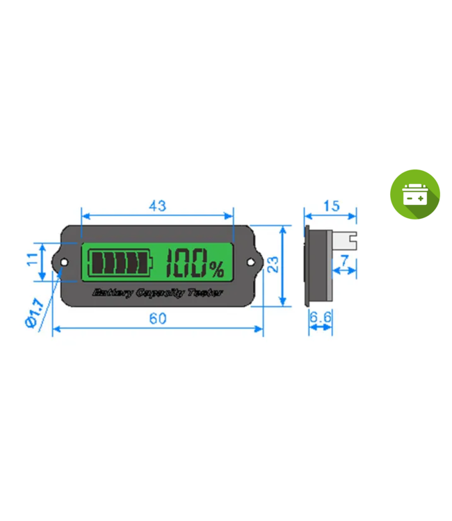 Capaciteit meter 12 - 24 volt accu