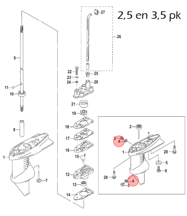 Quicksilver  3 stuks Staartstuk olie afdichtingsring voor buitenboordmotor