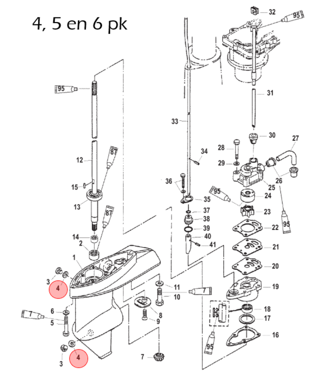 Quicksilver  3 stuks Staartstuk olie afdichtingsring voor buitenboordmotor