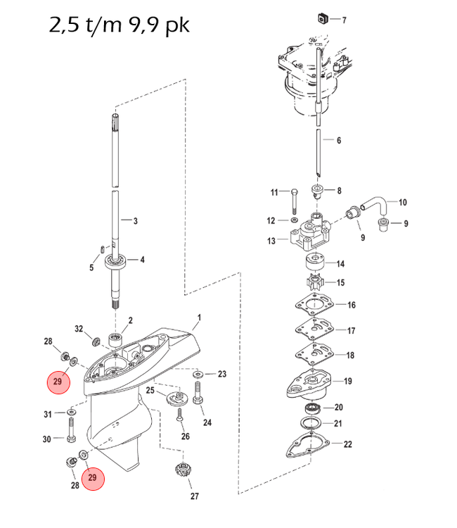 Quicksilver  3 stuks Staartstuk olie afdichtingsring voor buitenboordmotor