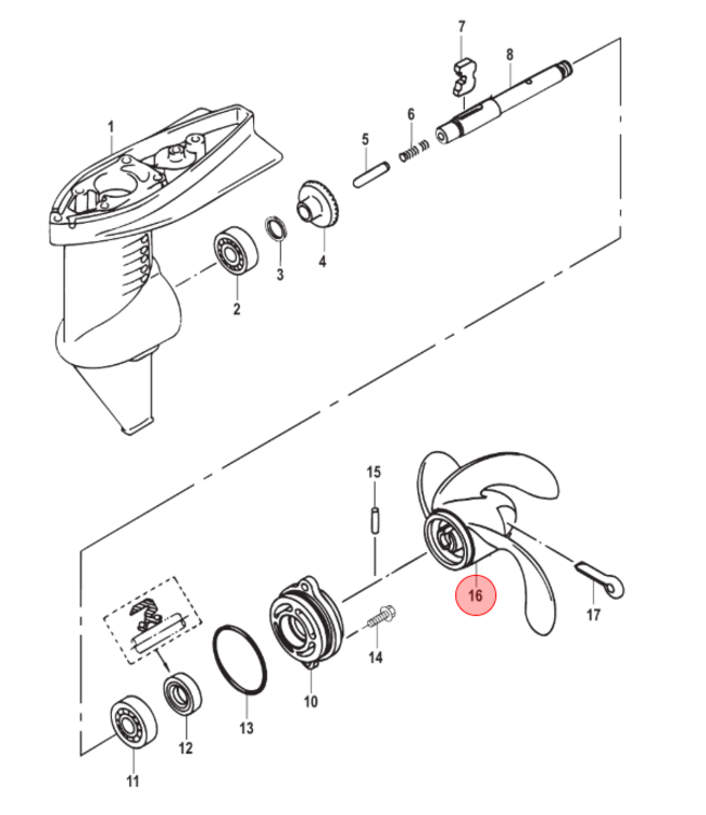 Mercury Black Max kunststof 7.25" x 6" propeller