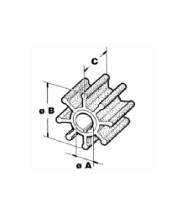 Mercury Waterpomp impeller voor 2,5 t/m 6 pk buitenboordmotor