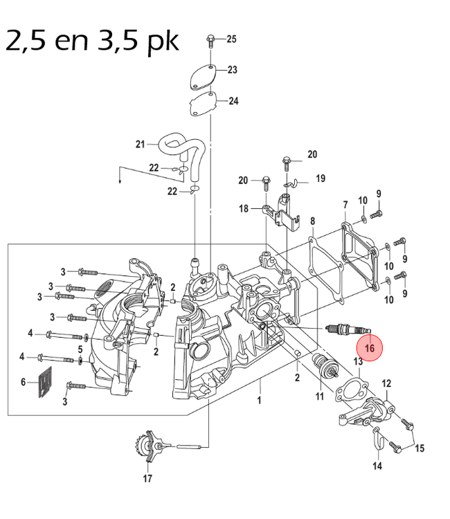 Quicksilver NGK DCPR6E bougie voor 2,5 t/m 9,9 pk buitenboordmotor