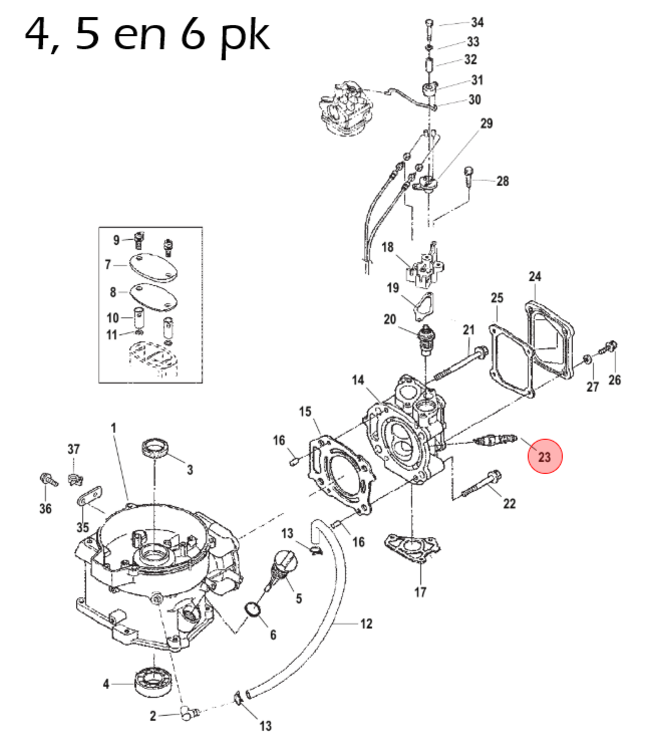 Quicksilver NGK DCPR6E bougie voor 2,5 t/m 9,9 pk buitenboordmotor