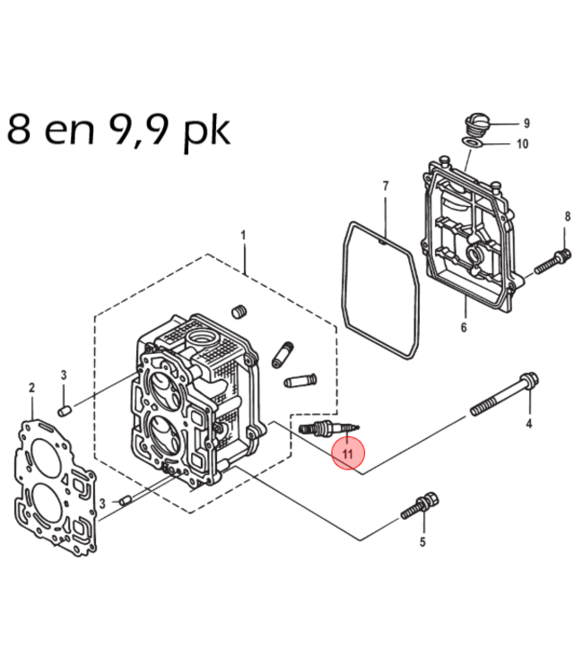 Quicksilver NGK DCPR6E bougie voor 2,5 t/m 9,9 pk buitenboordmotor