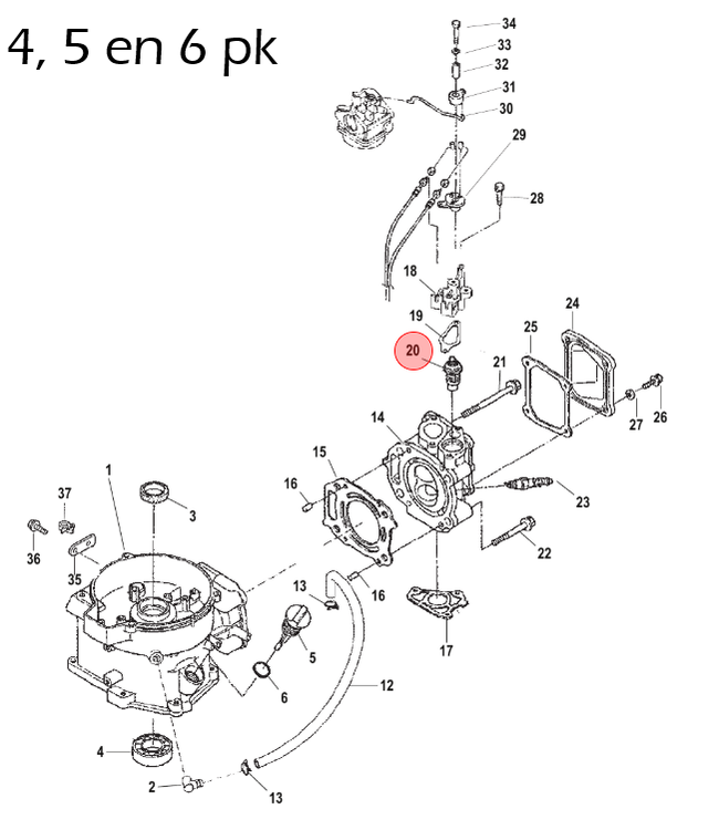 Quicksilver Thermostaat voor 2,5 t/m 6 pk buitenboordmotor