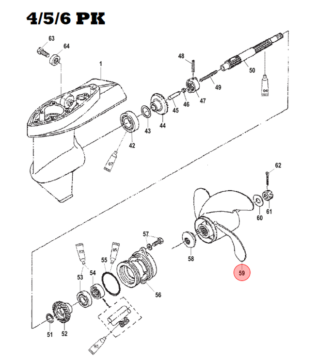 Mercury Black Max aluminium 7,8" x  7'' propeller