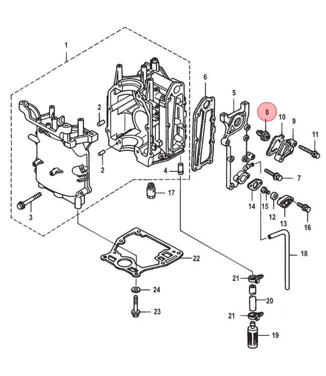 Quicksilver Thermostaat voor 8 en 9,9 pk buitenboordmotor