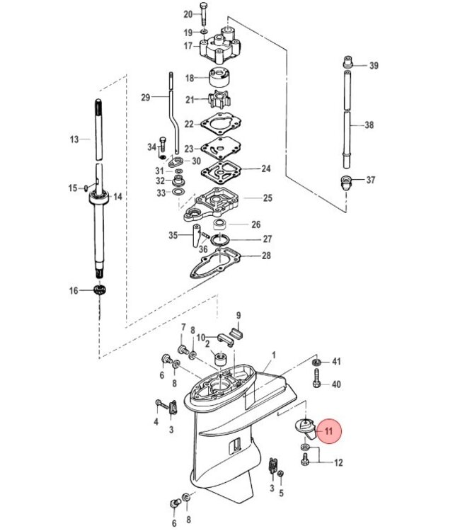 Quicksilver Trim anode voor 8 en 9,9 pk buitenboordmotor