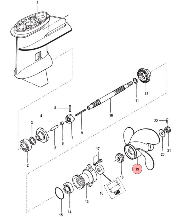 Mercury Black Max aluminium 8,9" x 7,5" propeller