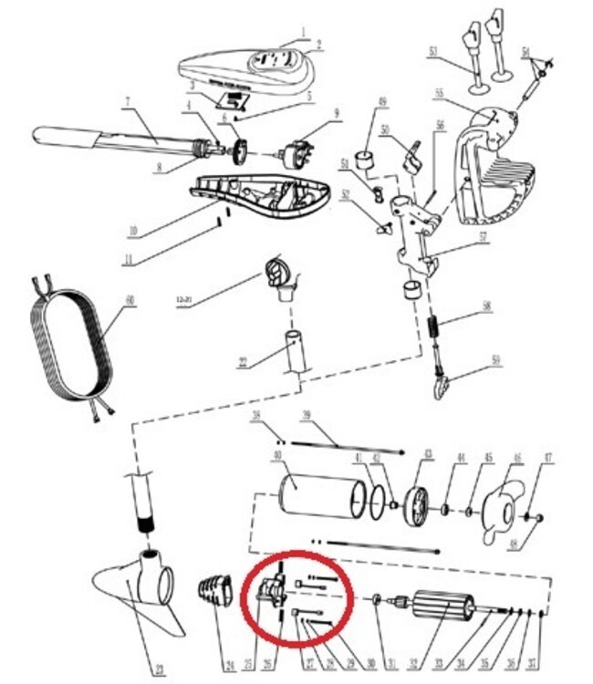 Talamex Koolborstelhouder voor Talamex TM30/40/48 fluistermotor